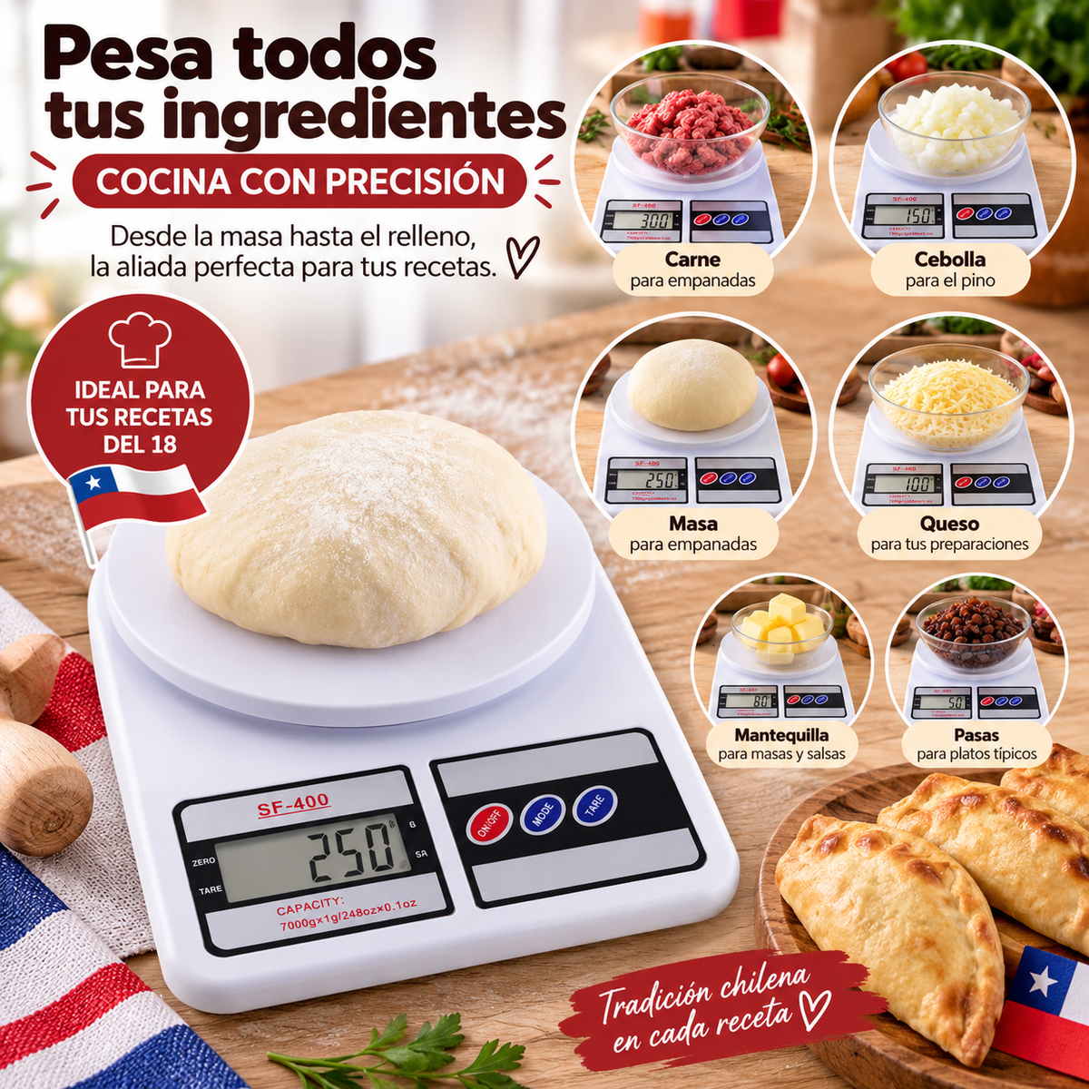 Pesa Digital de Cocina - Precisión en cada receta